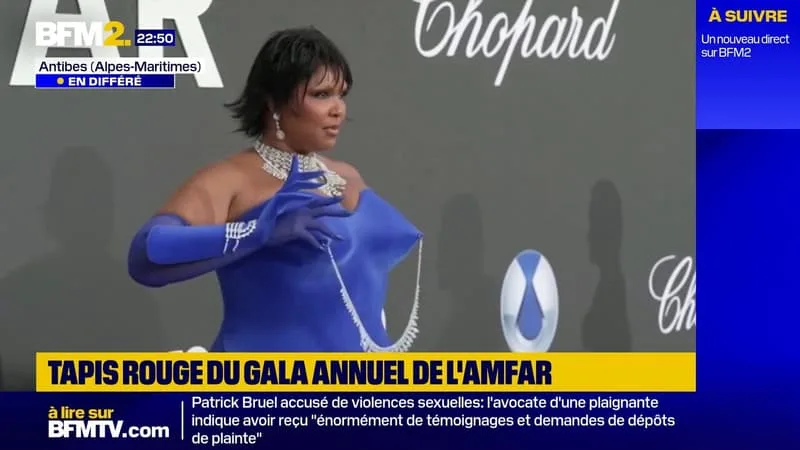 ROBBIE WILLIAMS, EVA LONGORIA, GEENA DAVIS ET LIZZO SUR LE TAPIS ROUGE DE L’AMFAR