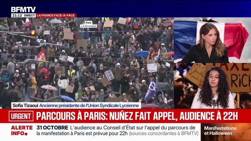 MOBILISATION DU 31 OCTOBRE À PARIS: « CE N’EST PAS PARCE QU’IL Y A UN RISQUE, QU’IL FAUT INTERDIRE LES MANIFESTATIONS », ESTIME SOFIA TIZAOUI, ANCIENNE PRÉSIDENTE DE L’UNION SYNDICALE LYCÉENNE
