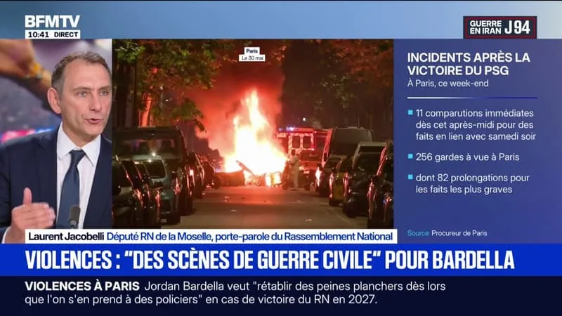DÉBORDEMENTS APRÈS LE SACRE DU PSG: « IL FAUT CONDAMNER BEAUCOUP PLUS FORT LES VOYOUS », AFFIRME LAURENT JACOBELLI (RN)