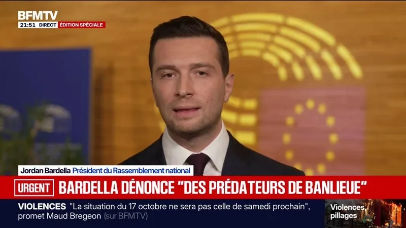 17 OCTOBRE: « CEUX QUI ONT TOUT CASSÉ DANS LES COMMERCES SONT CERTAINEMENT INSTRUMENTALISÉS PAR LFI » AFFIRME JORDAN BARDELLA, PRÉSIDENT DU RASSEMBLEMENT NATIONAL